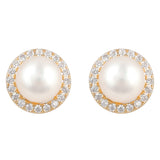 Gold Plated Anti-Tarnish White CZ Stone Earrings