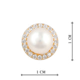 Gold Plated Anti-Tarnish White CZ Stone Earrings