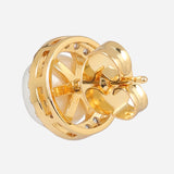 Gold Plated Anti-Tarnish White CZ Stone Earrings
