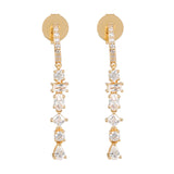 Gold Plated Anti-Tarnish White CZ Stone Earrings