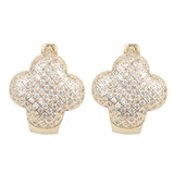 Gold Plated Anti-Tarnish White CZ Stone Earrings
