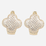 Gold Plated Anti-Tarnish White CZ Stone Earrings