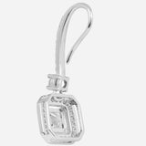 Silver Plated Anti-Tarnish White CZ Stone Hoop Earrings
