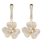 Gold Plated Anti-Tarnish White CZ Stone Earrings