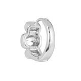 Silver Plated Anti-Tarnish White CZ Stone Hoop Earrings