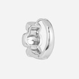Silver Plated Anti-Tarnish White CZ Stone Hoop Earrings