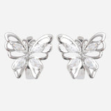 Butterfly Silver Plated Anti-Tarnish White CZ Earrings