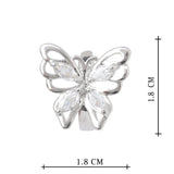 Butterfly Silver Plated Anti-Tarnish White CZ Earrings