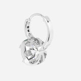 Silver Plated White CZ Stone Hanging Earrings