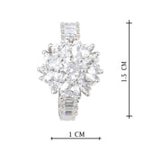 Silver Plated White CZ Stone Hanging Earrings