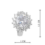 Silver Plated White CZ Stone Hanging Earrings