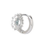 Silver Plated White CZ Stone Hanging Earrings