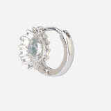 Silver Plated White CZ Stone Hanging Earrings