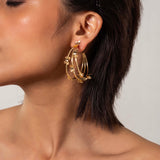Butterfly Waterfall Gold plated Long Earrings
