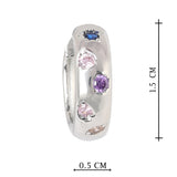 Silver Plated Multi CZ Stone Hanging Earrings