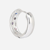 Silver Plated Multi CZ Stone Hanging Earrings