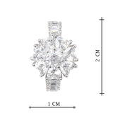 Silver Plated White CZ Stone Hanging Earrings