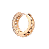 Rose Gold Plated White CZ Stone Hoop Earrings