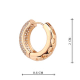 Rose Gold Plated White CZ Stone Hoop Earrings