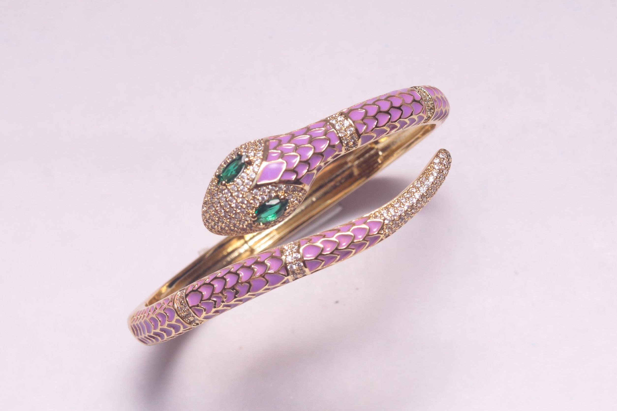 Enamel Snake Bracelet - Zevar King