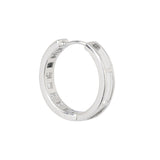 Silver Plated White CZ Stone Hoop Earrings