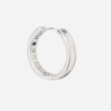 Silver Plated White CZ Stone Hoop Earrings