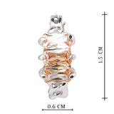 Silver Plated White CZ Stone Hoop Earrings