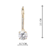 Silver Plated White CZ Stone Hanging Earrings