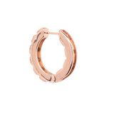 Rose Gold White CZ Stone Hoop Earrings