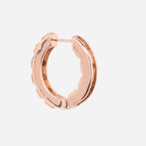 Rose Gold White CZ Stone Hoop Earrings