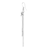 Silver Plated White CZ Stone Hanging Earrings