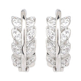 Silver Plated White CZ Stone Hoop Earrings