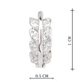 Silver Plated White CZ Stone Hoop Earrings