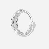 Silver Plated White CZ Stone Hoop Earrings