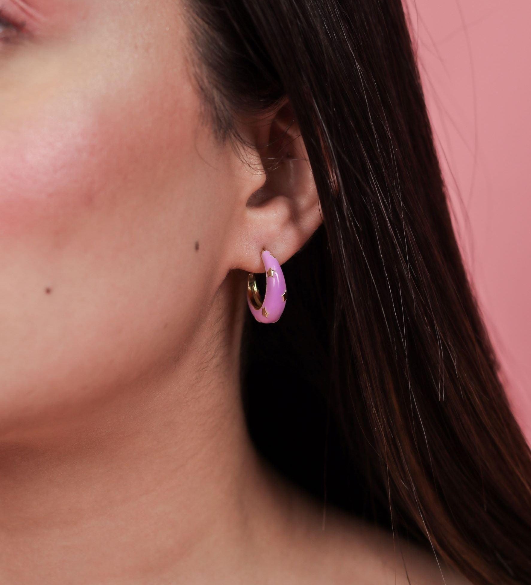 Colour Burst Enamel Star Earrings - Zevar King