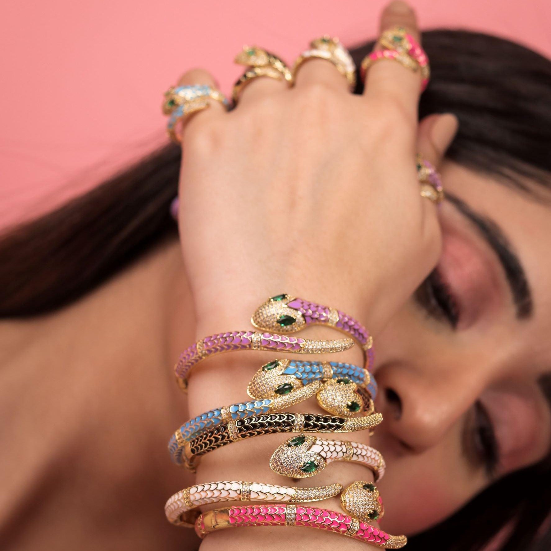 Enamel Snake Bracelet - Zevar King