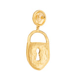 Gold Plated Mother of Pearl Lock Earrings