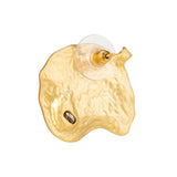 Gold Plated Yellow Eye Earrings for Women with CZ Stones