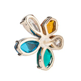 Silver Plated Flower Shape Earrings for Women with CZ Stones