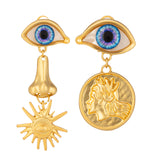 Gold Plated Nose Shape Earrings for Women with Mother of Pearl