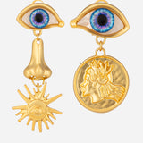 Gold Plated Nose Shape Earrings for Women with Mother of Pearl