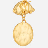 Gold Plated Nose Shape Earrings for Women with Mother of Pearl