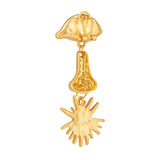 Gold Plated Nose Shape Earrings for Women with Mother of Pearl