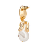 Matt Gold Plated Mother of Pearl Drop Earrings for Women