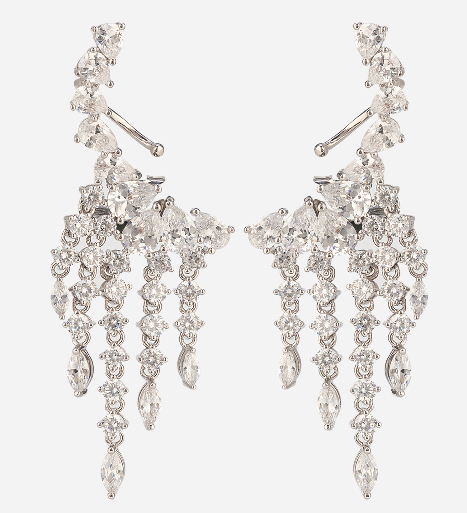 CZ STONE, SILVER PLATED, EARRING