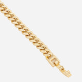 Gold Plated Green Charm Link Bracelet with CZ Stone