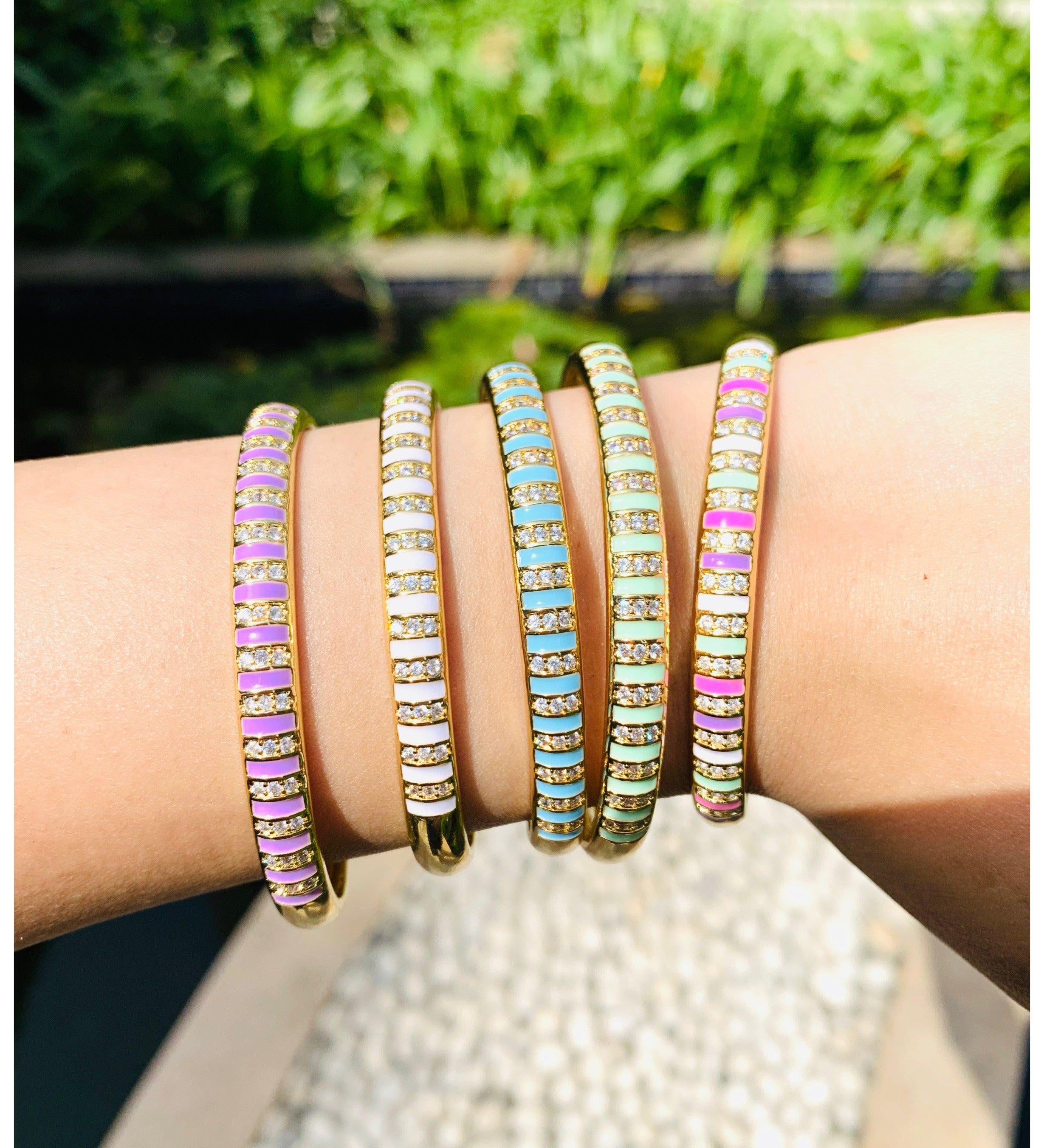 Colour Burst Enamel Bling Bracelets - Zevar King