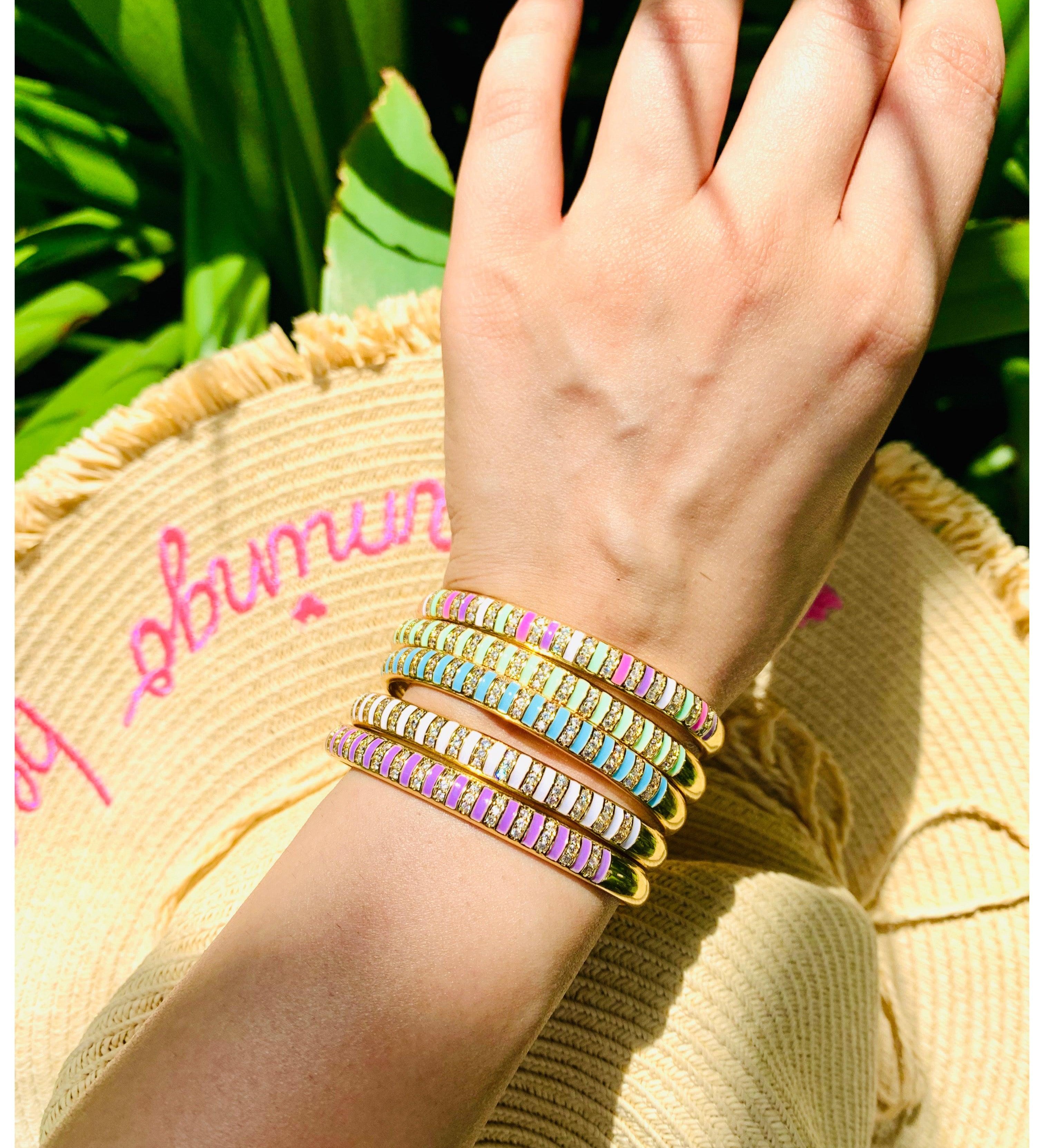 Colour Burst Enamel Bling Bracelets - Zevar King