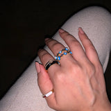 Small Evil Eye Single Band Ring - Zevar King