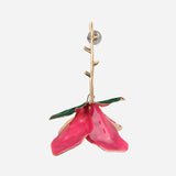 Pink And White Enamel Earrings